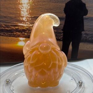 Elegant Orange Resin Gnome Figurine